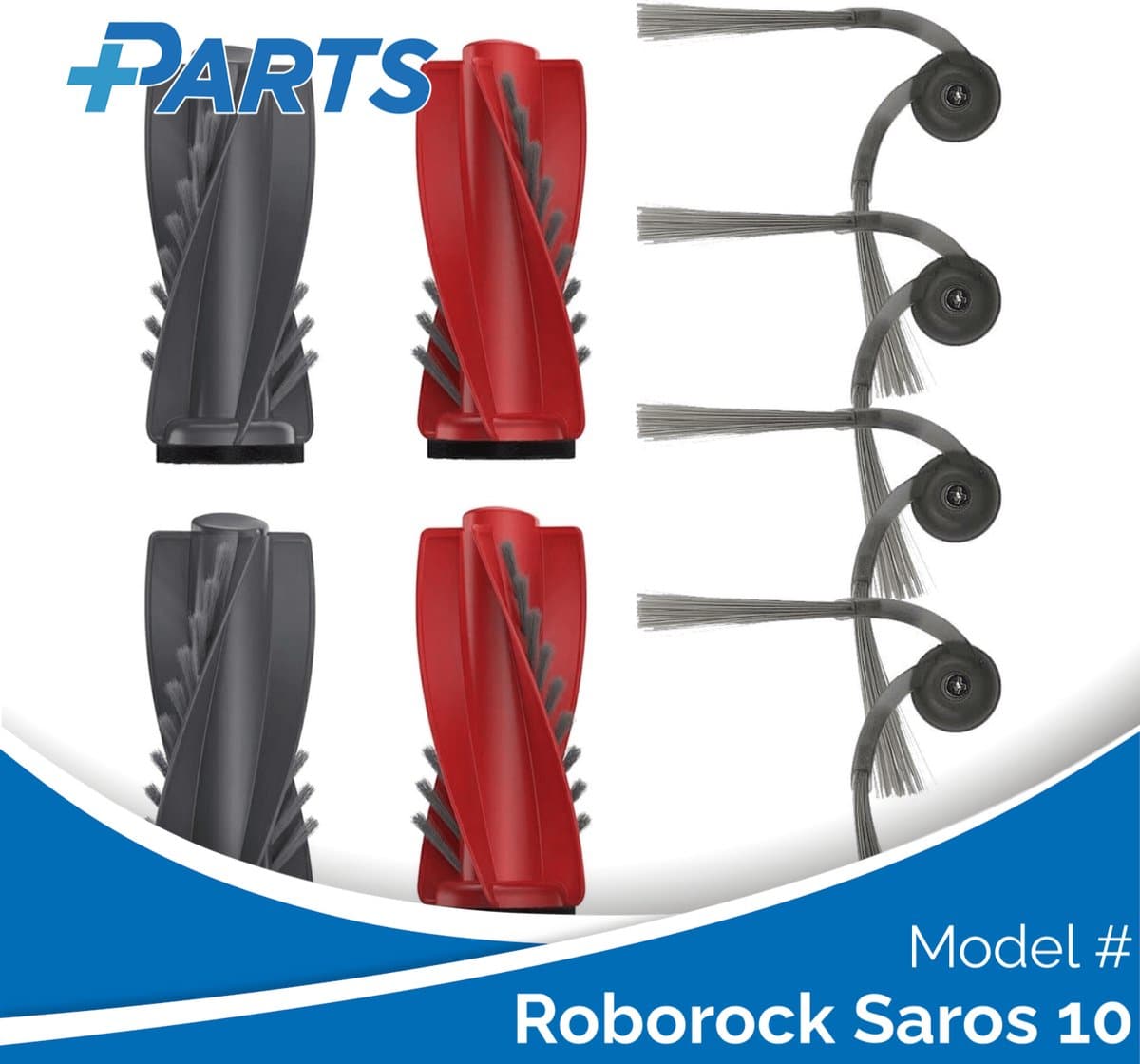 Roborock Saros 10 Borstels (6 Stuks, Plus.Parts® alternatief voor 8.02.0363) — afbeelding 1
