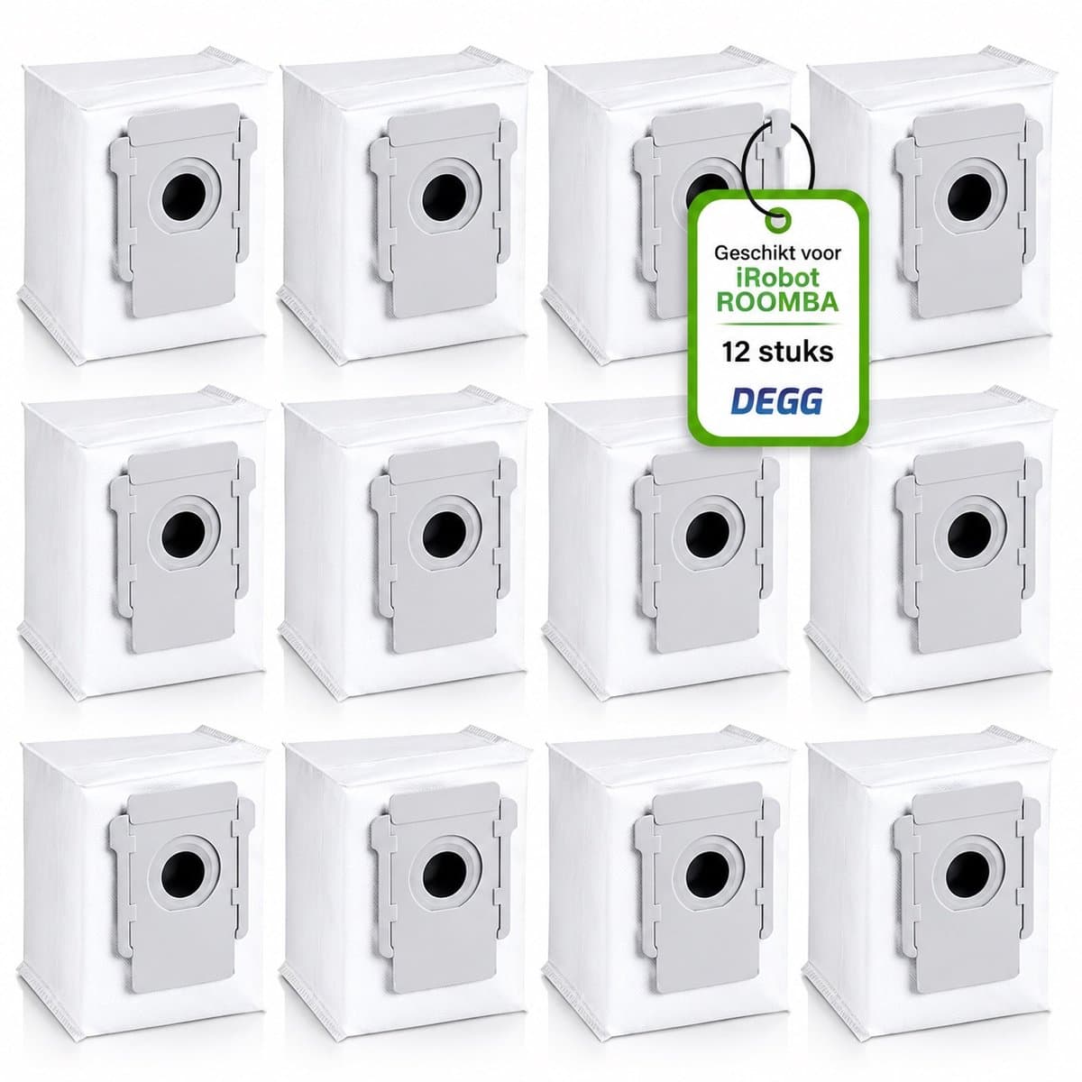 DEGG® - 12x Stofzuigerzakken geschikt voor iRobot Roomba i7 i7+ i8 i8+ s9 s9+ j7 j7+ i3 i3+ i4 i4+ i5 i5+ i6 i6+ - roomba stofzuigerzak - perfecte pasvorm en hoge kwaliteit — afbeelding 1