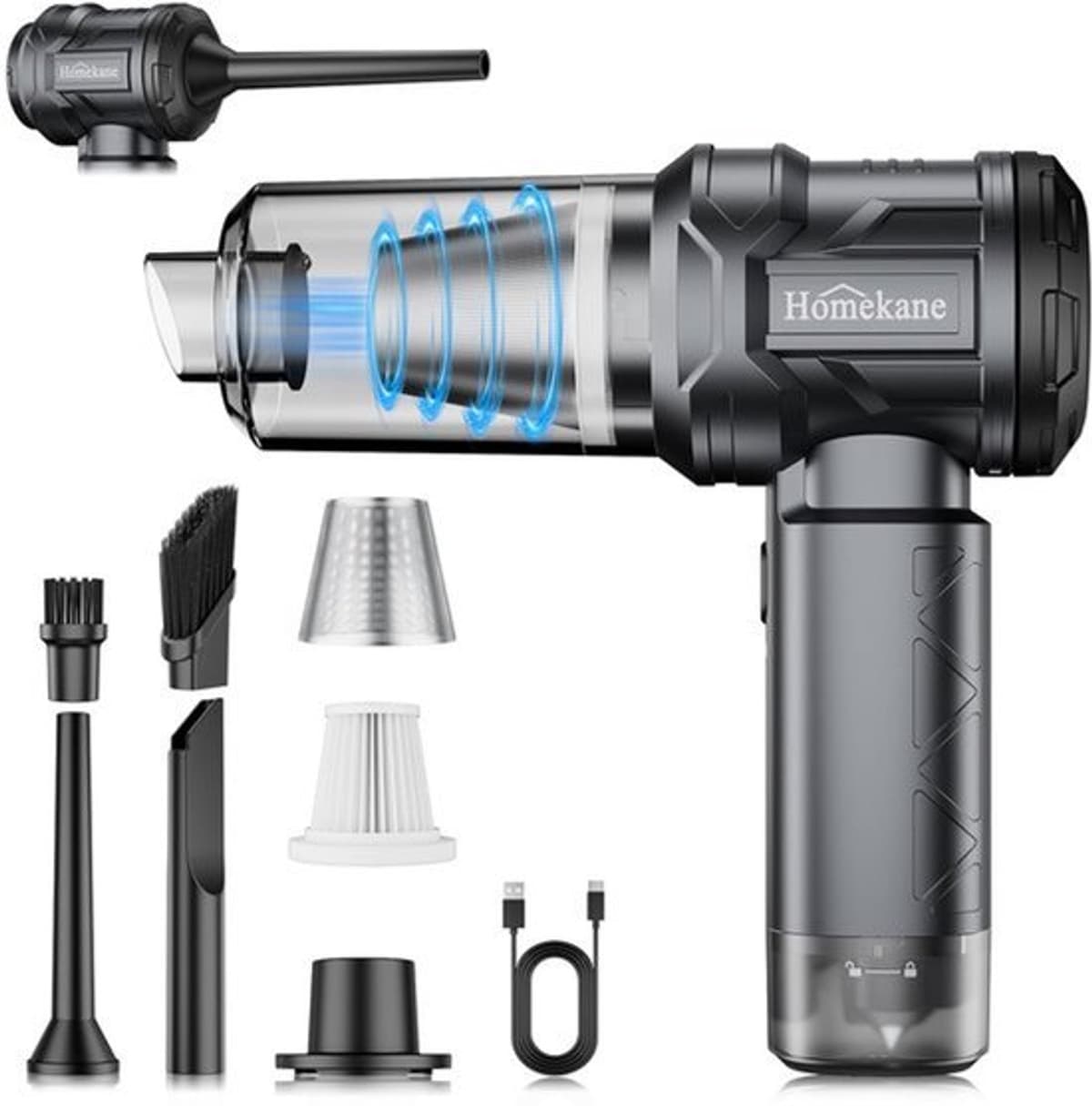 5-in-1 Draadloze Handstofzuiger en Blazer | 15000PA Zuigkracht | Stofblazer & Vacuum Sealer | 69dB Stil | Type-C | HEPA Filter | Noodhamer voor Auto en Huis — afbeelding 1