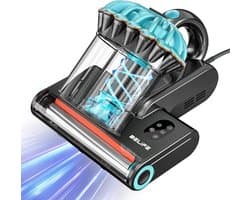 Matrasstofzuiger met UV Hete Lucht en Hoge Verwarming - 550W - 18 kPa Krachtige Dubbele Zuigkracht - HEPA Filter - Anti-Huisstofmijt voor Bed en Bank - Blauw