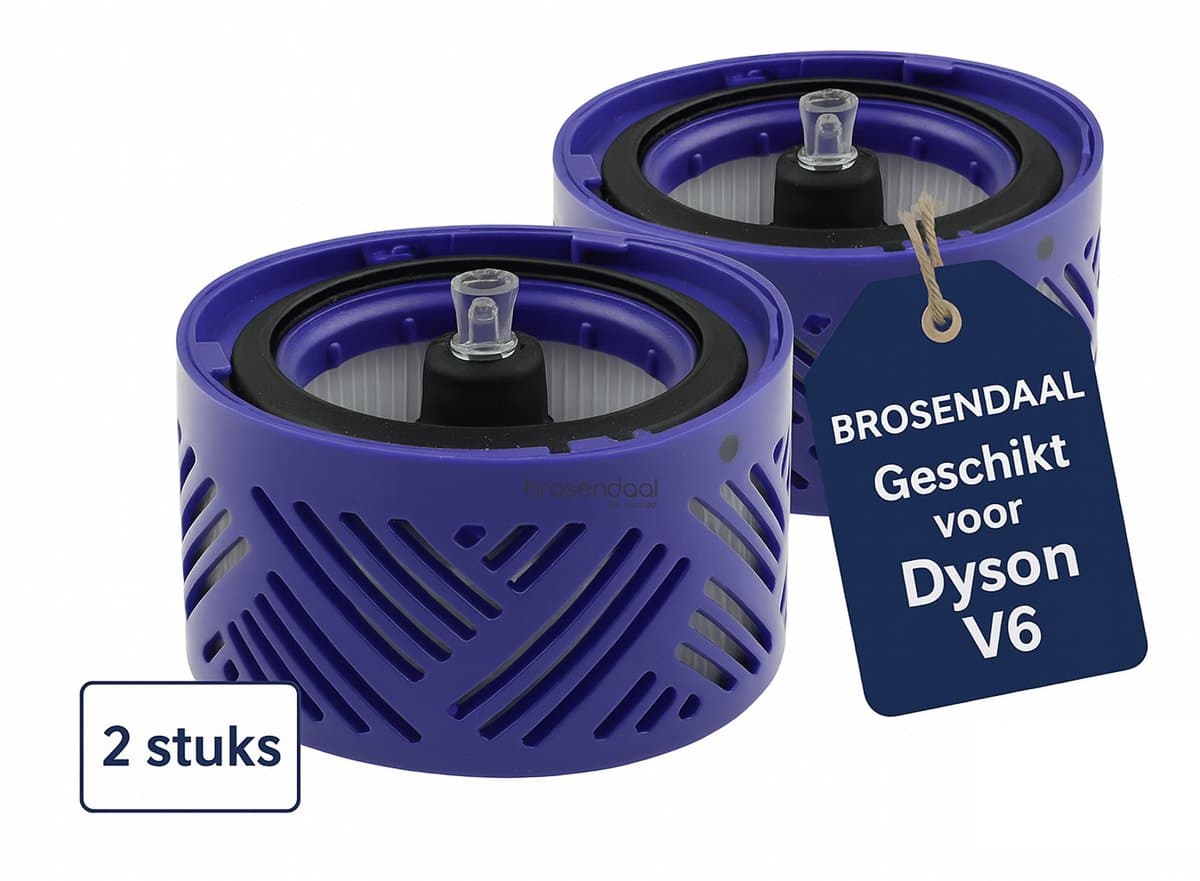 Brosendaal V6 Postfilter - Geschikt voor Dyson V6 Steelstofzuiger - SV03 SV05 SV06 SV07 - Wasbaar HEPA Filter - 2 stuks — afbeelding 1