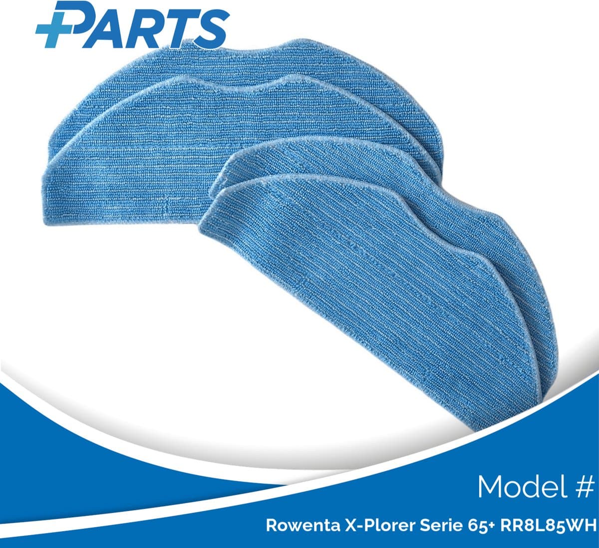 Rowenta X-Plorer Serie 65+ RR8L85WH Dweilpads (4 Stuks, Plus.Parts® alternatief voor ZR185001) — afbeelding 1