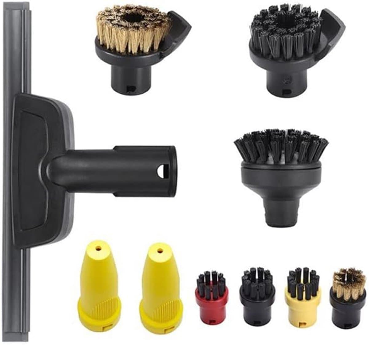 Geschikt voor 10 stuks vervangende opzetstukken, compatibel met Karcher raamreiniger, stoomtrekker, hardnekkige vlekken verwijderen, duurzame nylon borstelkop - geschikt voor SC1 SC2 SC3 SC4 SC5 SC7 CTK10-Belle's product — afbeelding 1