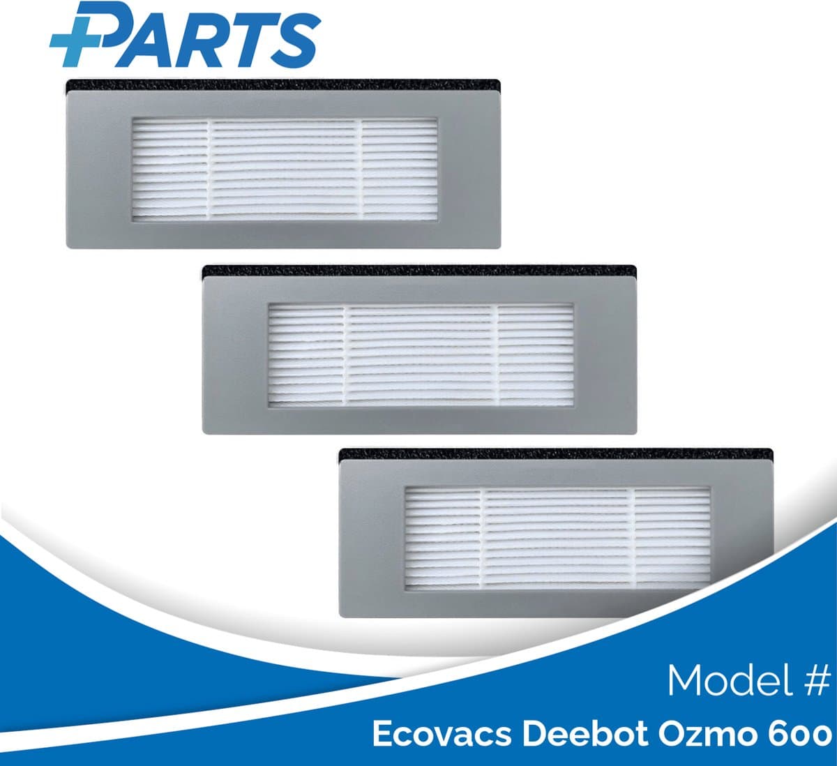 Ecovacs Deebot Ozmo 600 Filters (3 Stuks, Plus.Parts® alternatief voor 201-1628-0022) — afbeelding 1