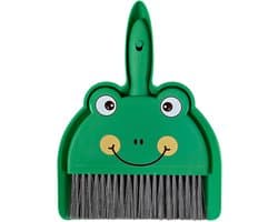 Mini Stoffer Blik - Kleine Set - Bureau Reinigen - Verzonken Clip Design - 23 x 18 cm - Groen