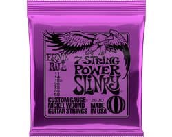 Ernie Ball Slinky Nickel Wound - Gitaarsnaren - Power Slinky 7 Snaren - 11-58 - Elektrische Gitaar