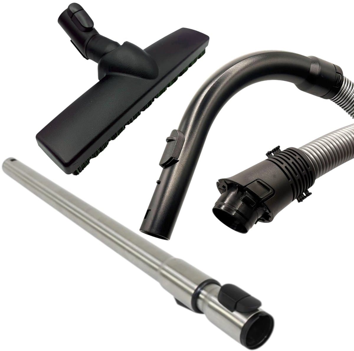 Fixem stofzuiger accessoire set compleet, geschikt voor Miele S4000 t/m S4999 - S5000 t/m S5999, 7330631 - Slang met greep telescoopbuis harde vloeren borstel - klik systeem - Service set — afbeelding 1
