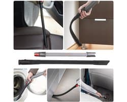 Dailygoods - Flexibel spleetmondstuk - Adapter en slang voor Dyson - Grijs - Stofzuiger accessoires - Hoogwaardige kwaliteit - Geschikt voor V7 V8 V10...