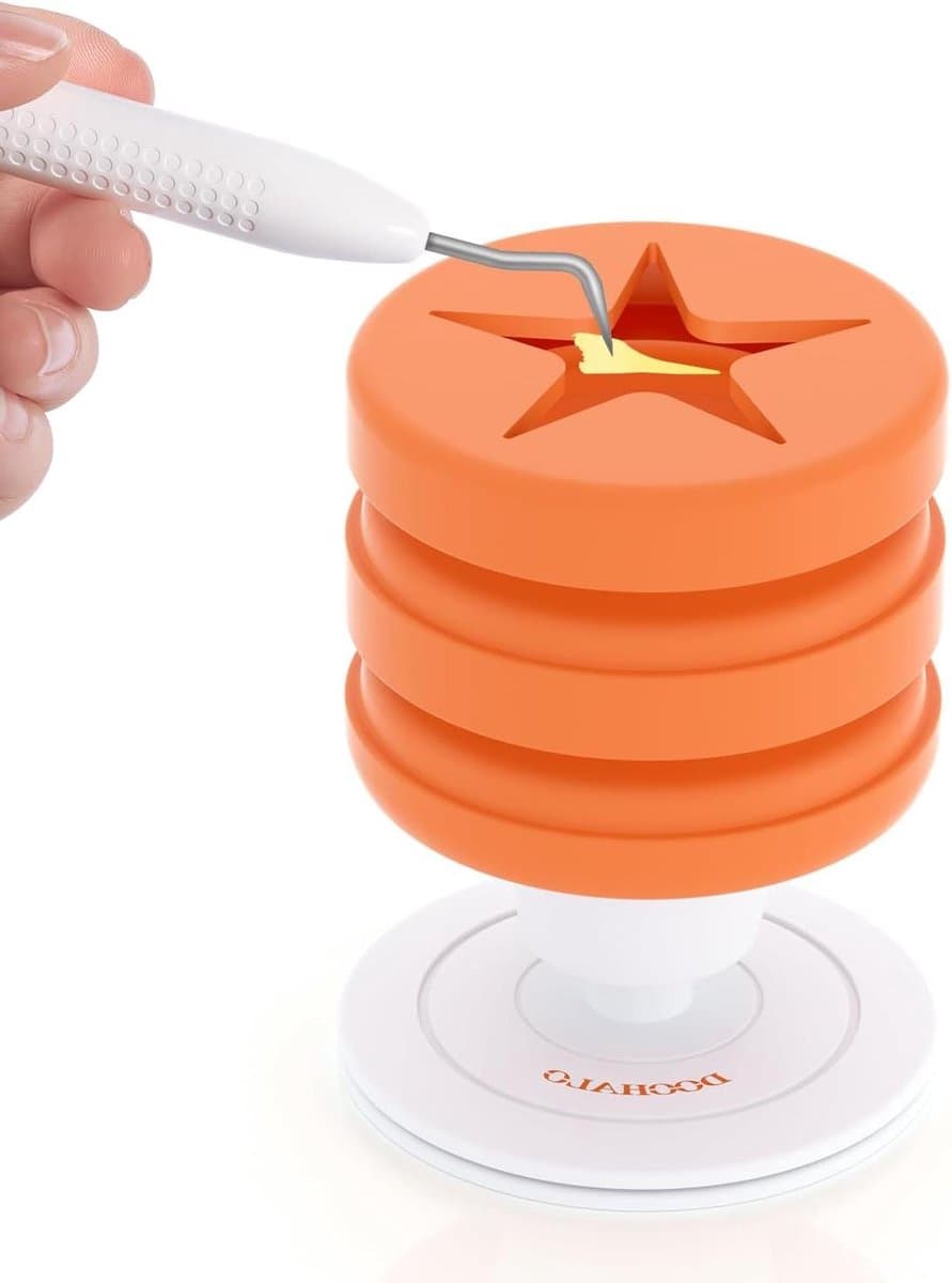 Vinyl Schroot Collector - Vinyl Opruimer - Vinyl Knutselen - Siliconen Zuignap - 10 cm - Oranje — afbeelding 1