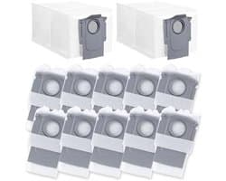 PromoHome 12 Stuks antibacteriële stofzakken Geschikt voor Roborock Saros 10R, Qrevo S, Qrevo Master, Qrevo Pro, Qrevo Curv, Qrevo Edge, S8 MaxV Ultra, S8 Max Ultra- 3 Liter