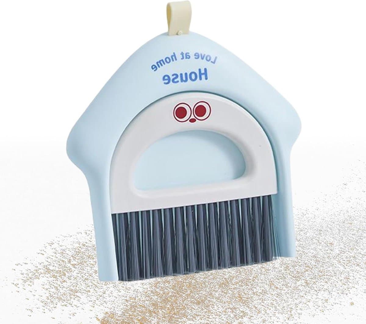 Stofblik en Bezem - Mini Reinigingsset - Snel Opruimen - Compact Ontwerp - 18.5 x 17 cm - Blauw — afbeelding 1