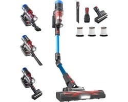 Draadloze steelstofzuiger - Krachtige zuiger - Huis reinigen - HEPA filtratie - 60 minuten looptijd - Blauw