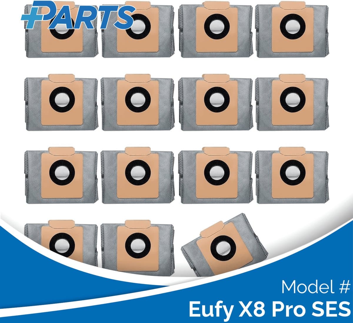 Eufy X8 Pro SES Stofzakken (15 Stuks, Plus.Parts® alternatief voor T29F70A2) — afbeelding 1