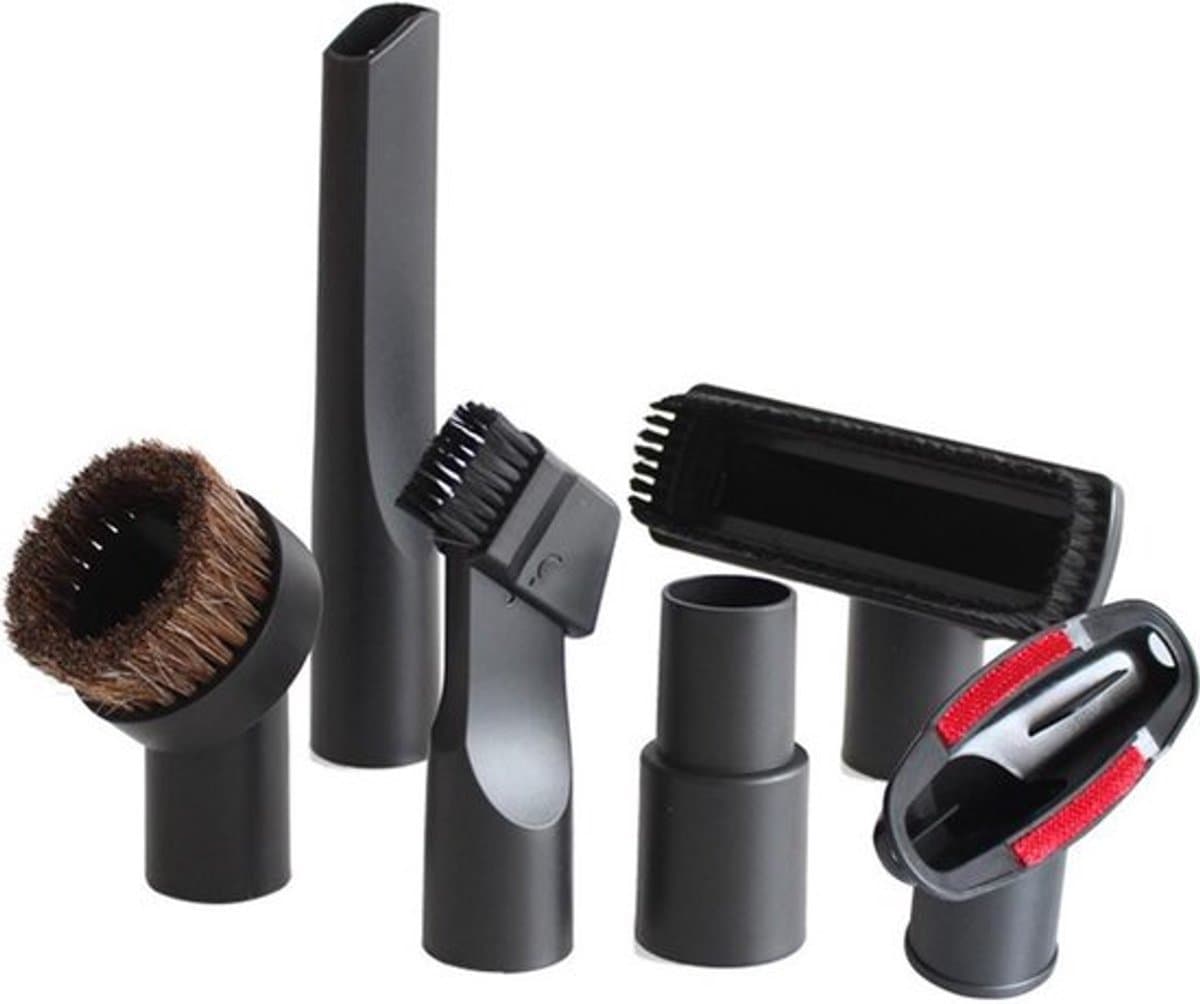 Daity 6-delig stofzuiger hulpstukken set - geschikt voor Miele - Philips - AEG - Karcher - Bosch - Numatic - Nilfisk - meubelborstel - spleetzuigmond - stofzuigermond - stofzuigermondstuk - stofzuigervoet - borstel - universeel zuigmond — afbeelding 1