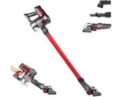 Stofzuiger zonder zak Draadloze Bezem UP600 100W PowerClean - Krachtig Compact Licht - Autonoom Multifunctioneel voor Huis Auto Kantoor - Rood