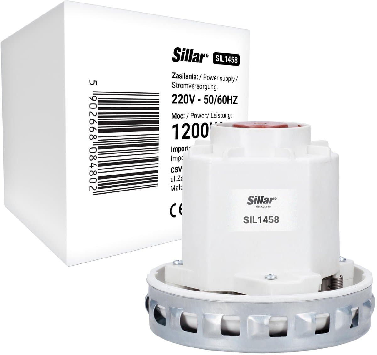 Sillar, stofzuigermotor 1200W - 2-turbine - vervanging - geschikt voor stofzuiger Karcher PUZZI NT WD Zelmer AEG Amica - 220V - 50/60Hz — afbeelding 1