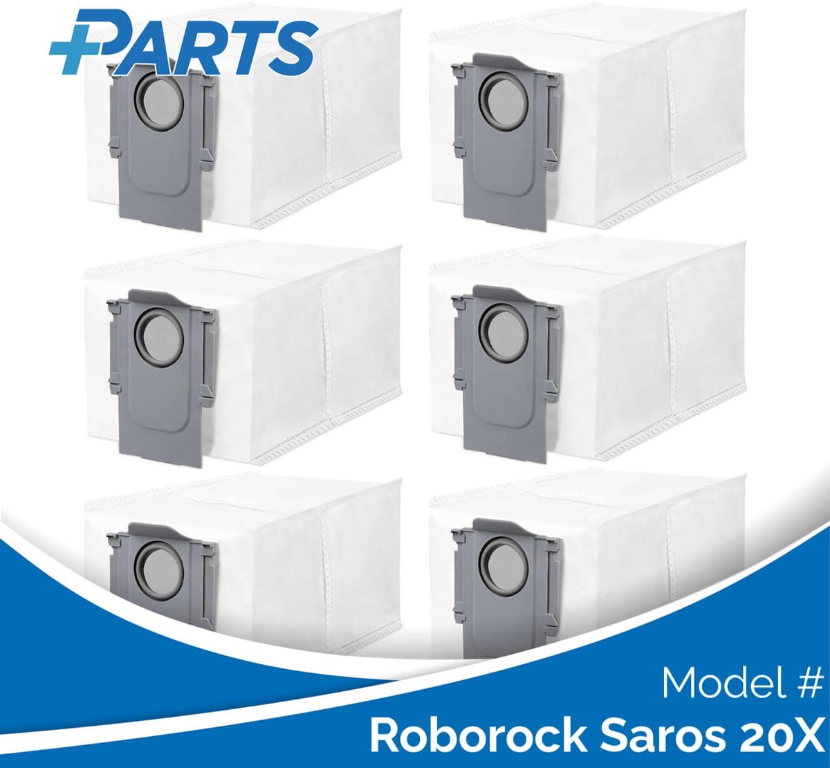 Roborock Saros 20X Stofzakken (6 Stuks, Plus.Parts® alternatief voor 8.02.0239) — afbeelding 1