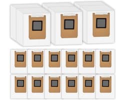 15 stuks-Vervangende stofzakken voor de Eufy Omni E28/E25/E20 robotstofzuiger-geschikt voor wegwerpstofzuigers-stofzakken voor de stofzuiger-vervangende stofzak.
