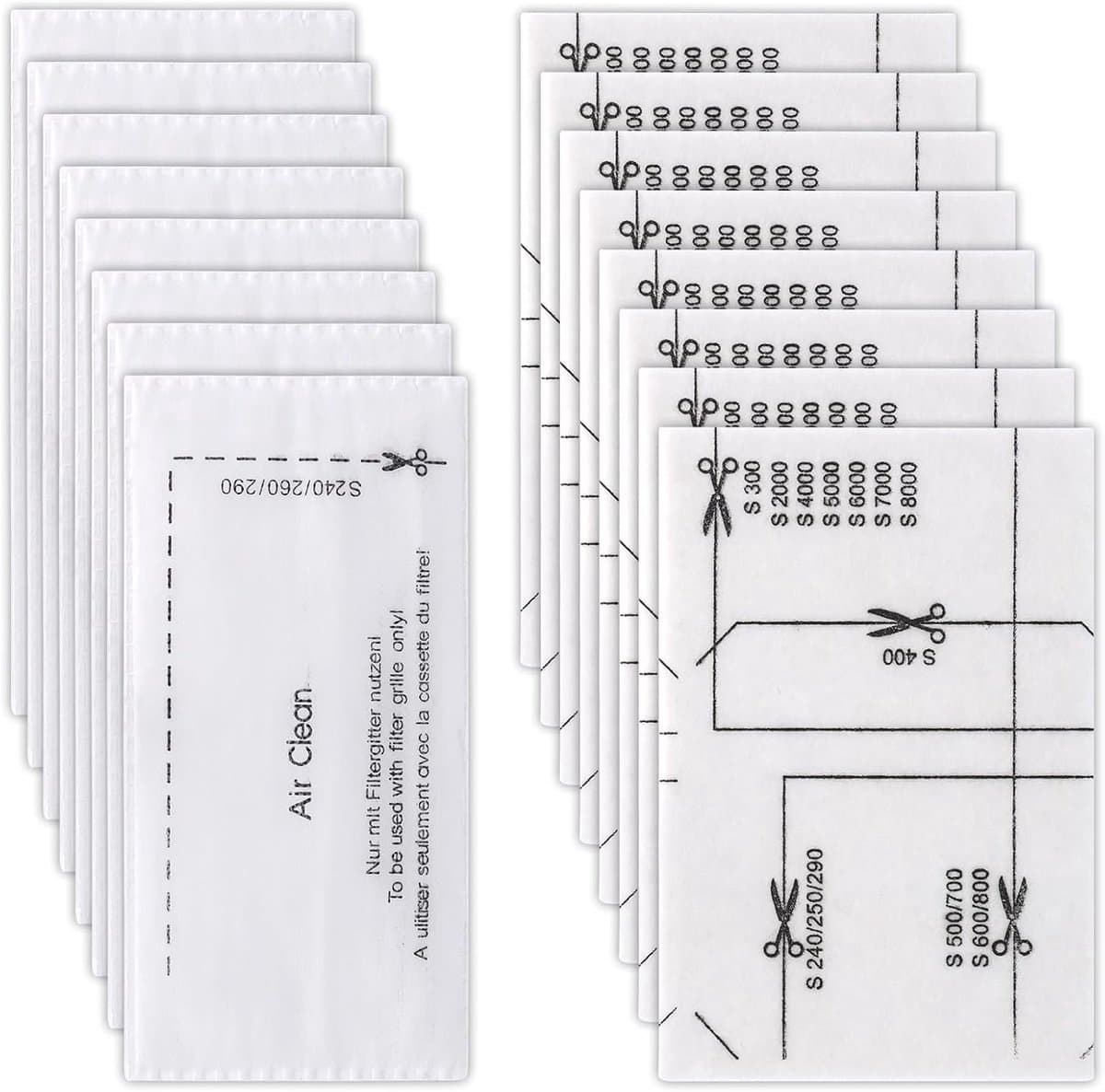 8 sets filterkatoen - 2 vellen Filterkatoen -Filter en filterpad Geschikt voor Miele stofzuigers - Stofzuigerfilter voor Miele stofzuiger - motorbeschermingsfilter - stofzuigerfilterset SAC20/30 microfilter - compatibel met Miele — afbeelding 1