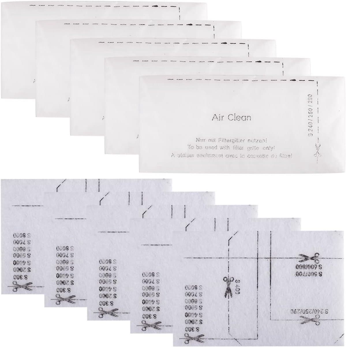 5 sets filterkatoen - 2 vellen per set Filterkatoen -Filter en filterpad Geschikt voor Miele stofzuigers - Stofzuigerfilter voor Miele stofzuiger - motorbeschermingsfilter - afvoerluchtfilter- stofzuigerfilterset SAC20/30 microfilter — afbeelding 1