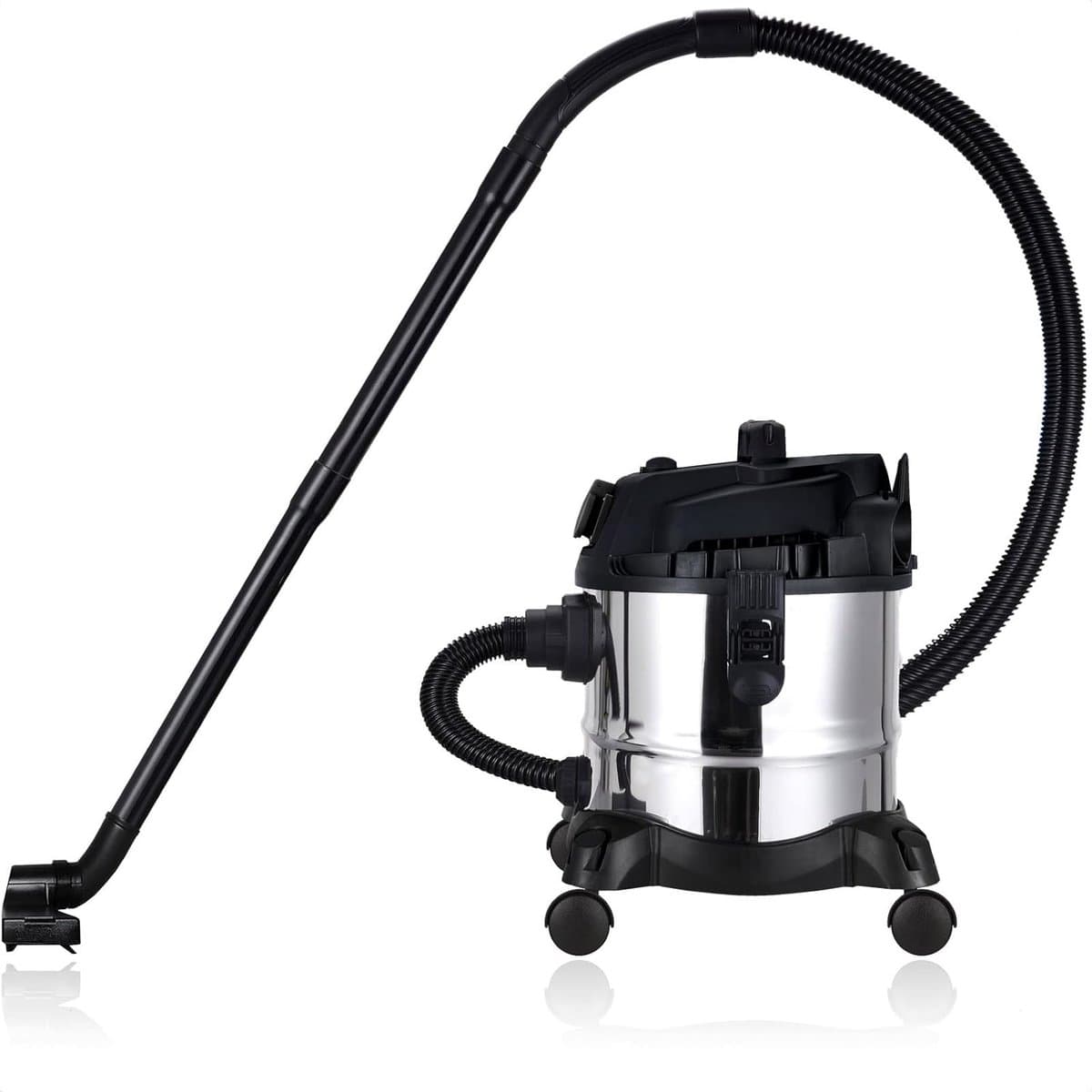 Nat-droogzuiger - Industriële stofzuiger - Werkplaatsstofzuigen - Automatische startfunctie - 20 liter tank - Zwart — afbeelding 1