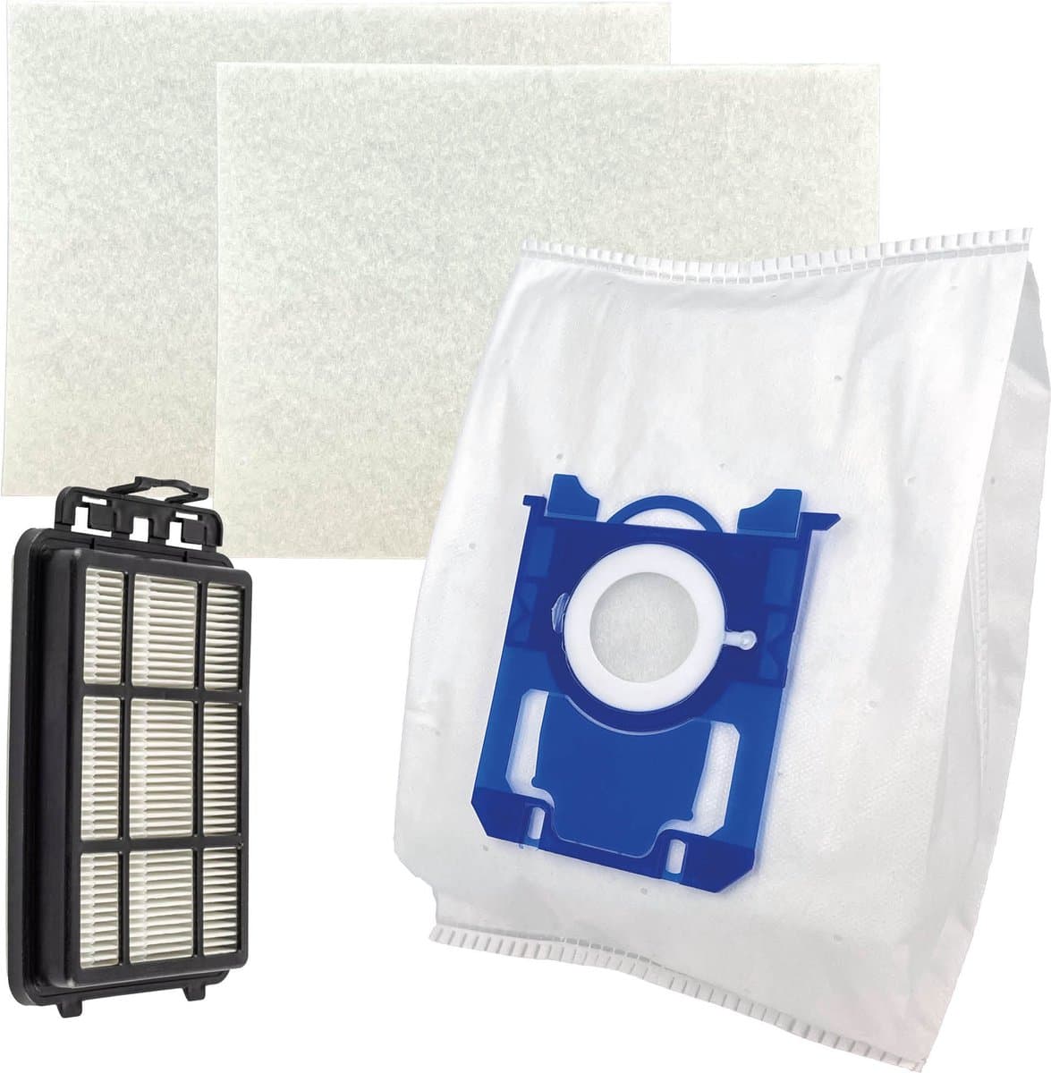 Multaparts® stofzuigerzakken set met filters geschikt voor AEG AB31 / AB51 / VX4 serie | Set met stofzuigerzakken type S-BAG (10 x), motorfilter (2 x), HEPA filter — afbeelding 1