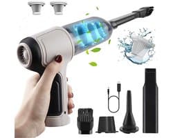 3-in-1 Oplaadbare Handstofzuiger - Droog & Wet Opzuigen + Blaasfunctie, 2000mAh Langdurige Batterij, Compatibel met Auto en Huis