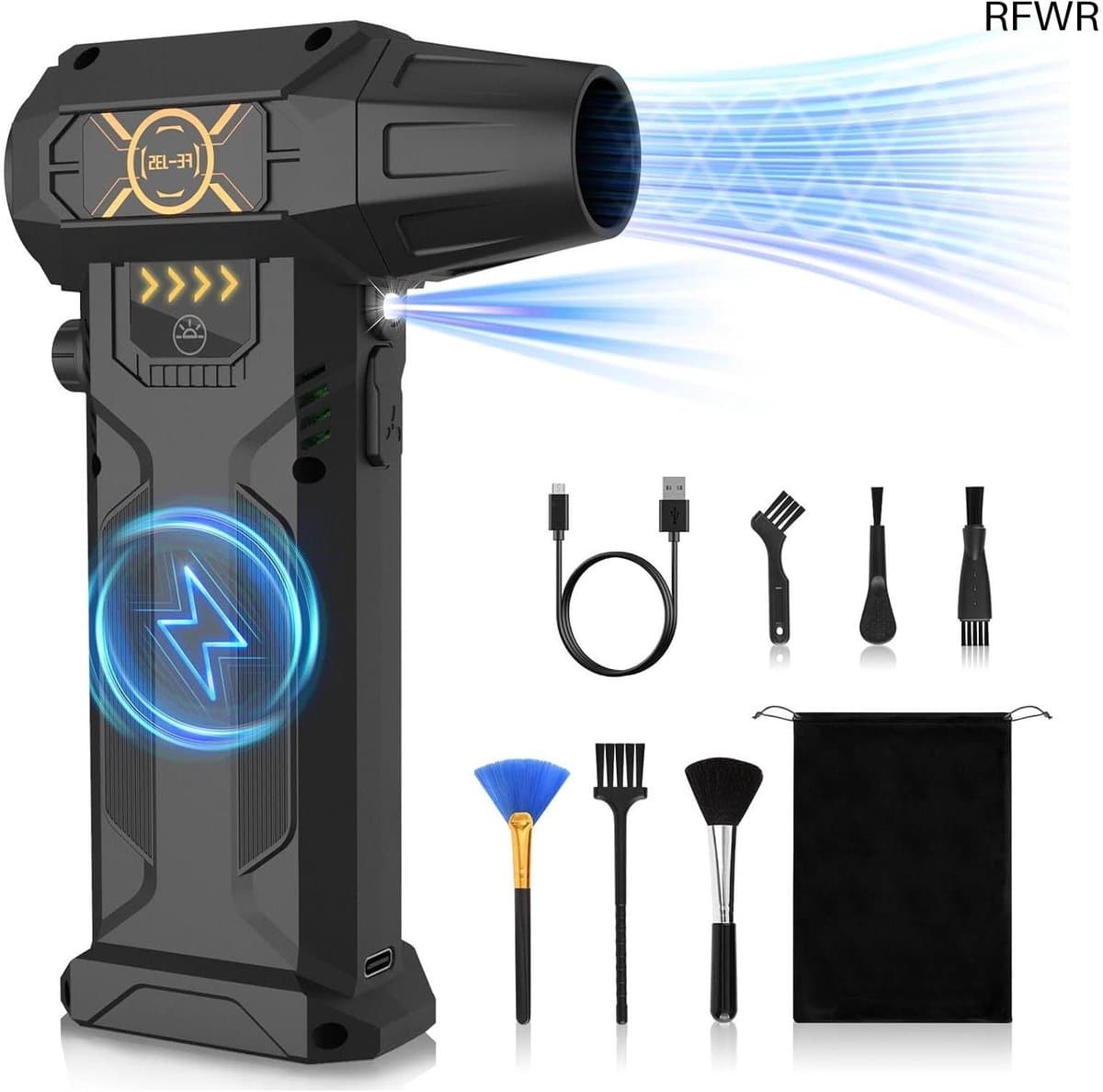 RFWR® Draadloze Elektrische Stofblazer met 8000 mAh Accu en 150.000 omw/min — afbeelding 1