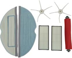 Onderhoudset - Geschikt voor Xiaomi Roborock S7, T7, T7 plus - 2 zijborstels - 1 rubberen borstel - 2 HEPA filters - 2 dweilpads - Alternatief