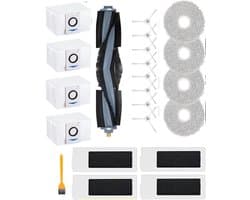 geschikt voor Ecovacs Deebot T20 OMNI / T20e OMNI Stofzuiger Reserveonderdelen Accessoireset, 1 Hoofdborstel, 4 HEPA-filters, 4 Reinigingsdoeken, 4 Stofzakken, 1 Reinigingsborstel, 8 Zijborstels