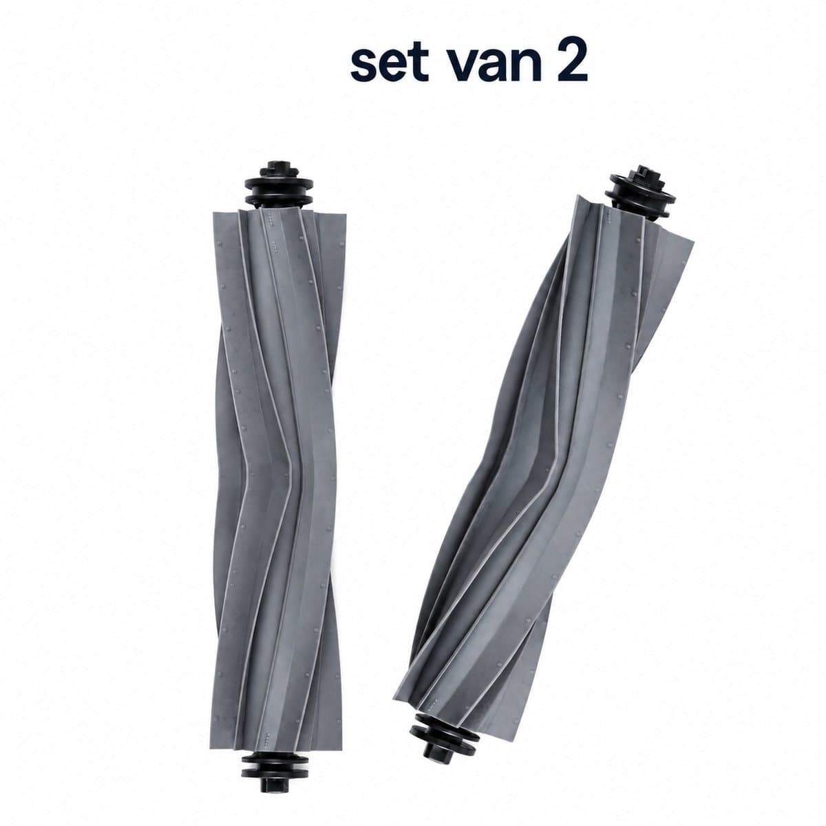 PolkaHome® Hoofdborstel geschikt voor Dreame Robotstofzuigers – 2 Stuks – Rubberen V-vormige Rolborstel – Geschikt voor X40, L40 en L10s Serie — afbeelding 1