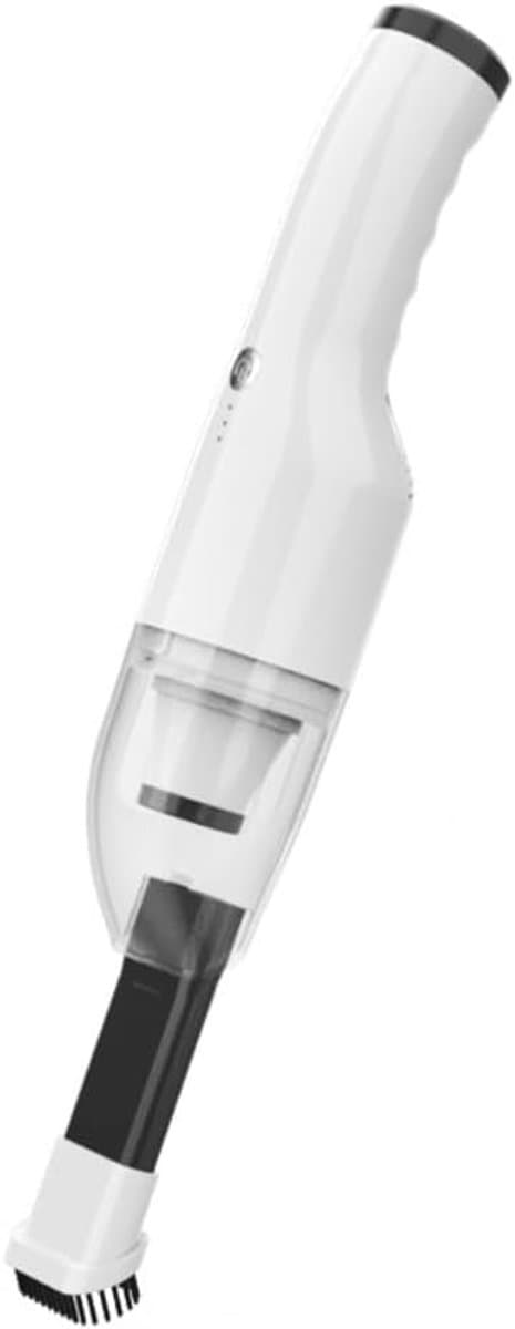Witte draadloze mini-handstofzuiger (slechts 400 g)–Draagbare stofzuiger voor auto en huis. Krachtige handstofzuiger voor auto-interieurs, bureaus, toetsenborden,en krappe hoekjes;verwijdert effectief fijnstof, vuil, kruimels en haren van huisdieren. — afbeelding 1