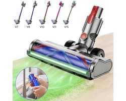 Borstelkop Compatibel Met Dyson - Vervangende Motorkop - Stofzuigerborstelkop Met Led-Verlichting - Geschikt Voor Dyson V7/V8/V10/V11/V15