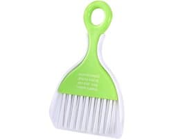Kleine Veegborstel Set - Mini Bezem Stoffer - Bureau Schoonmaken - Duurzaam Materiaal - 65 Gram - Willekeurig