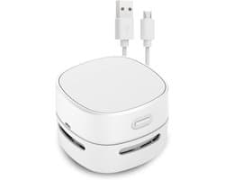 Kleine Handstofzuiger - Wit - USB Oplaadbaar - Voor Desktop en Auto