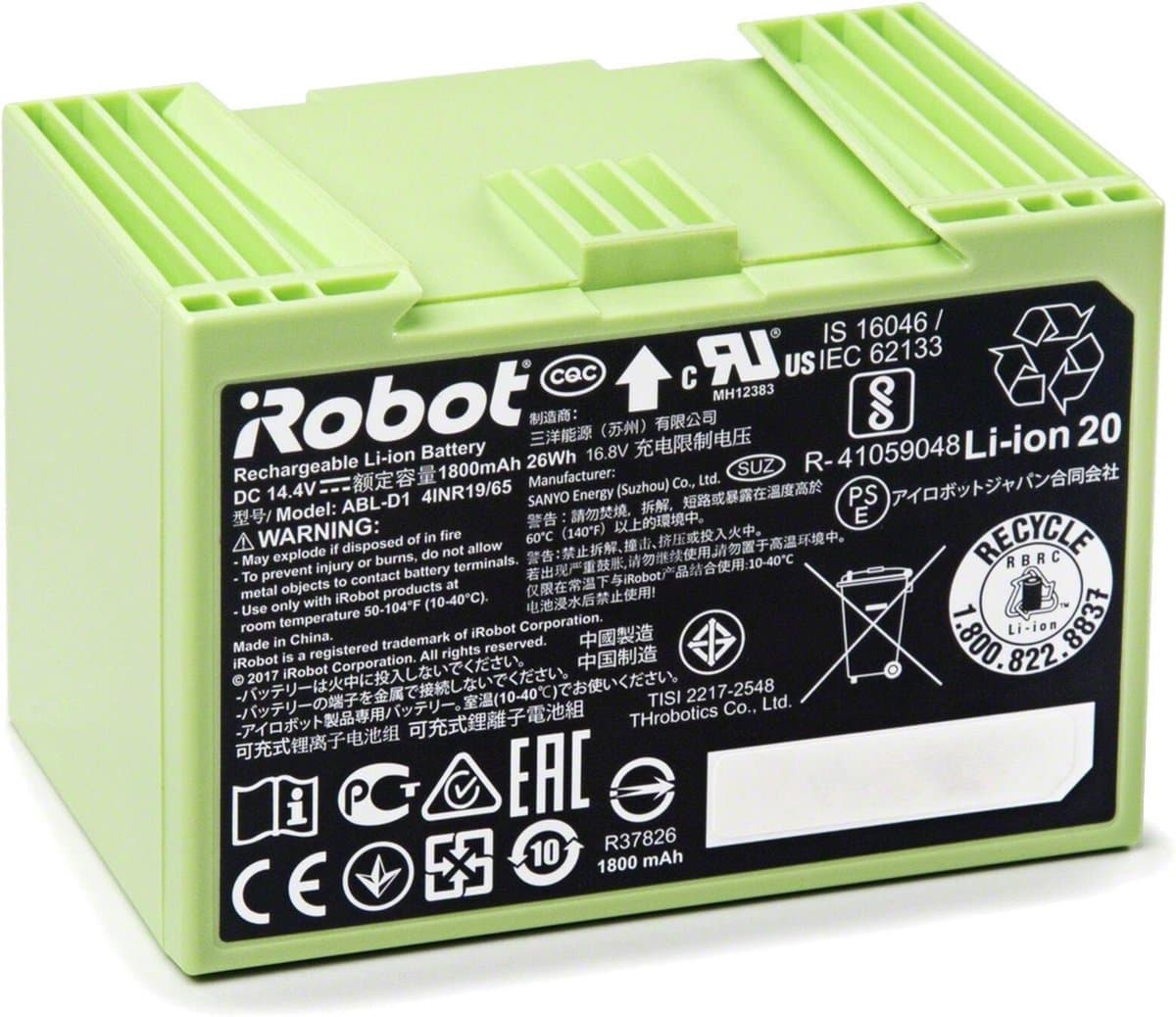 iRobot Roomba 'e' en 'i' Serie Originele Accu (14.4V/1800mAh, ABL-D1) — afbeelding 1