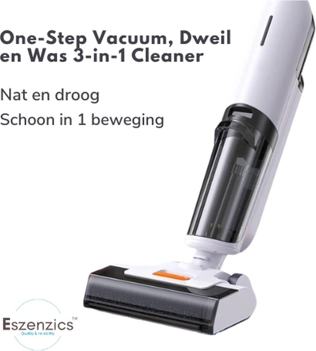 Eszenzics™ Steelstofzuiger ProW90 - Draadloos - Zelfreinigende borstel - 3-in-1 - Zuig-Dweil-Was functie- Krachtige 150W stofzuiger - Geluidsarm — afbeelding 1