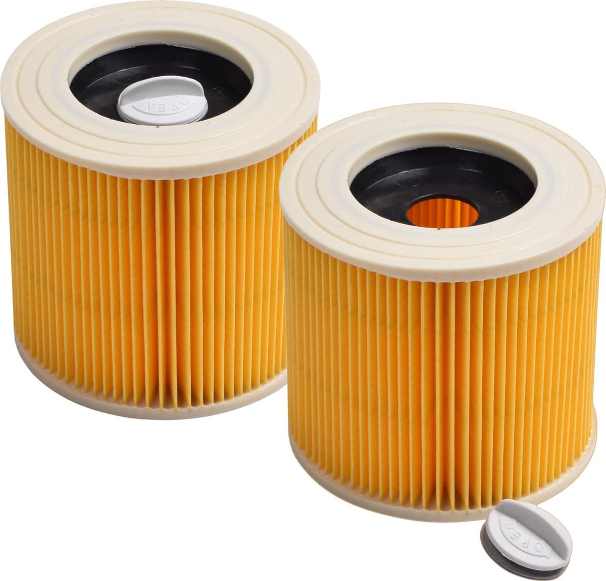 Geschikt voor KARCHER. voordeelpak 2 stuks. Luchtafvoerfilter Stofklasse L. voor WD1, WD2, WD3, MV2, MV3, 6.414-552.0, KFI3310. COVAKO Merk — afbeelding 1