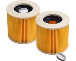 Geschikt voor KARCHER. voordeelpak 2 stuks. Luchtafvoerfilter Stofklasse L. voor WD1, WD2, WD3, MV2, MV3, 6.414-552.0, KFI3310. COVAKO Merk
