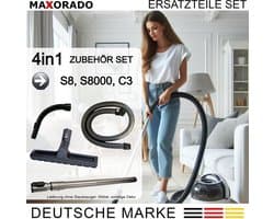 Maxorado Stofzuiger Set 4-delig - Parket vloermondstuk + handgreep + slang + telescopische buis - geschikt voor Miele C3, S8 Serie, en vele andere modellen