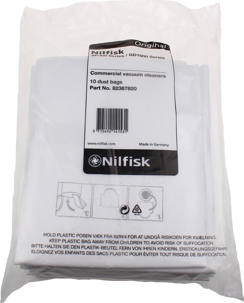 NILFISK - Stofzuigerzak 10L -10 PCS - VP300 - Business - 82367820 — afbeelding 1