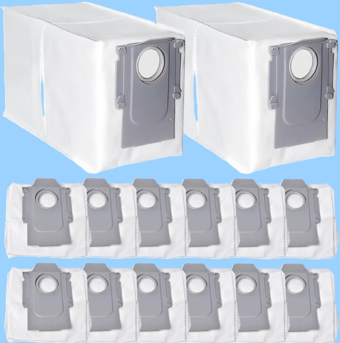 14x Vervangende Stofzakken – Geschikt voor Roborock Q Revo, Q Revo Pro, Q Revo MaxV, Q Revo S, Q Revo Master, S8 MaxV Ultra & S8 Max Ultra – 2,7L Grote Capaciteit – Accessoires & Onderdelen voor Robotstofzuigers. — afbeelding 1