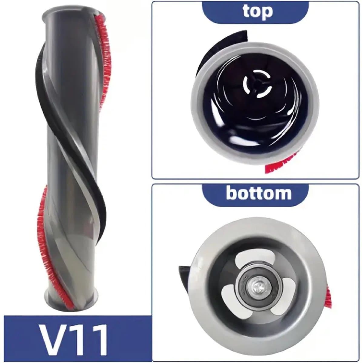 Vervangende Opzetborstel Geschikt voor Dyson V11 – Carbonvezel Rollerborstel – Compatibel met Dyson V11 Draadloze Stofzuiger – Accessoire voor Diepe Reiniging — afbeelding 1