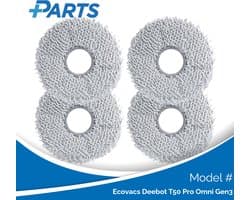 Ecovacs Deebot T50 Pro Omni Gen3 Dweilpads (4 Stuks, Plus.Parts® alternatief voor 201-2425-10B0)