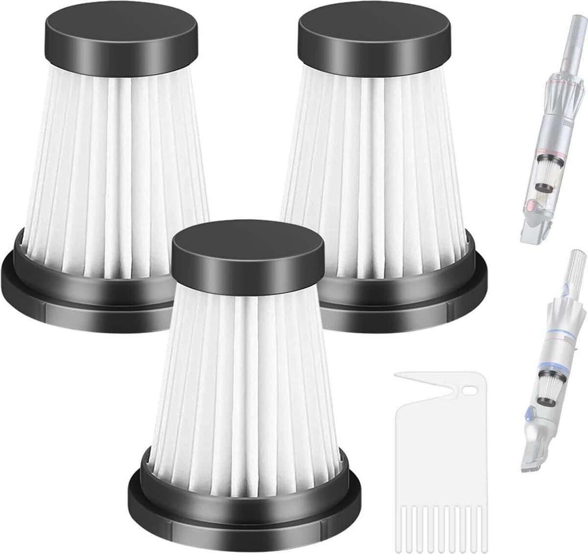 Drie HEPA-filters Geschikt voor MOOSOO K12/K12 Pro/K13 en Genius Invictus One 1.0 X7/2.0 stofzuigers; vervangingsonderdelen Geschikt voor huishoudelijke schoonmaak- en veegapparatuur. — afbeelding 1