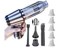 Handstofzuiger met 5 filters en 1 stofzak; snoerloze handstofzuiger; 120W snoerloze handstofzuiger; handstofzuiger op batterijen.