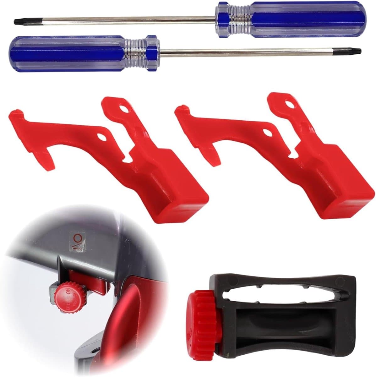 Schakelaars Vervangingsset - Reparatieset Stofzuiger - Draadloze Stofzuiger Repareren - Versterkte Schakelaars - 5 stuks - Zwart — afbeelding 1