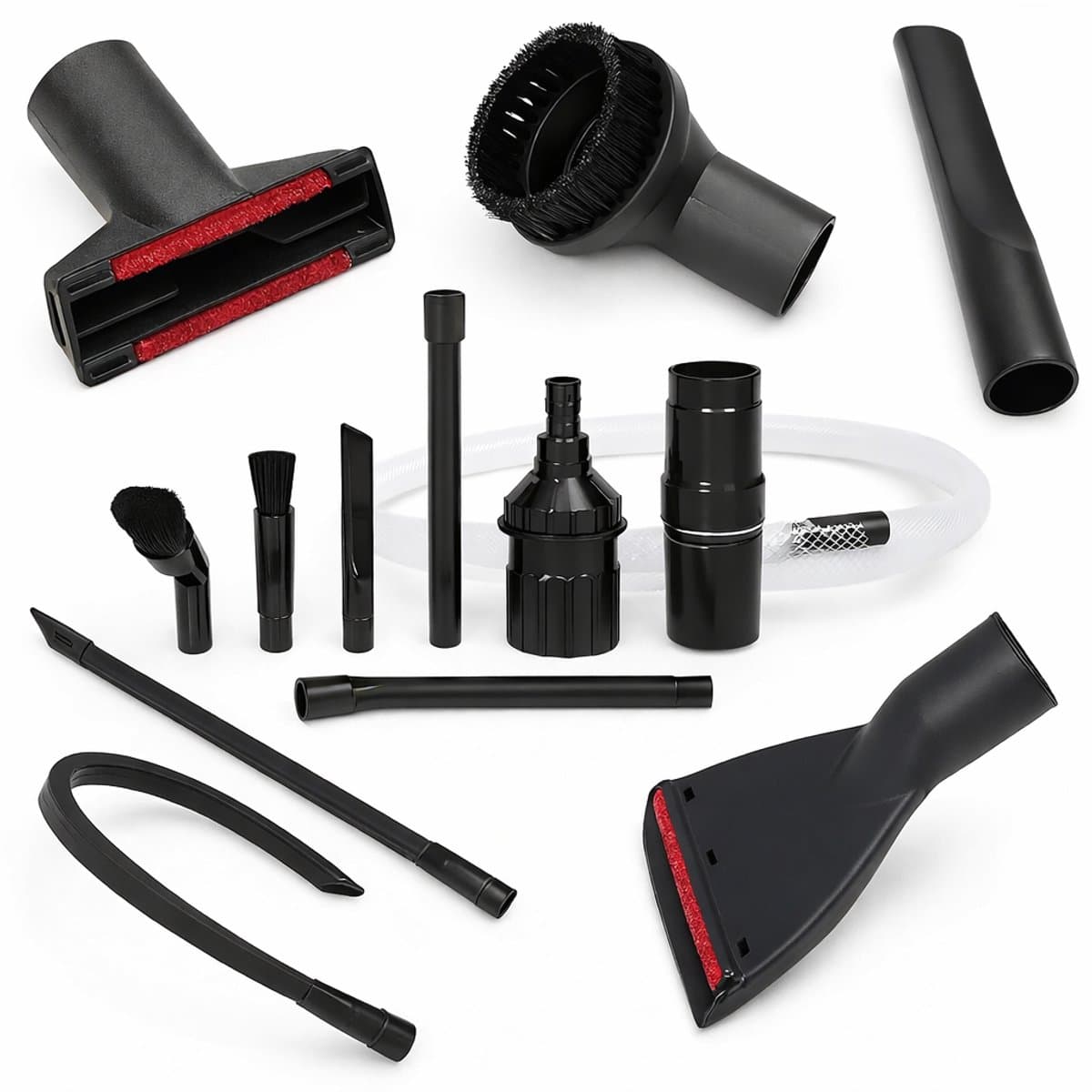 SILLAR Stofzuiger Opzetstukken Set - 32 mm / 35 mm -Universele - Mini Mondstukken, Kierenzuiger, Meubelborstel & Flexibele Slang - 5 stk — afbeelding 1