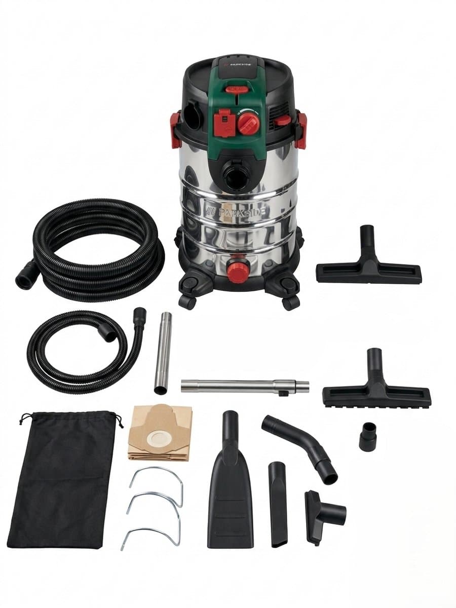 PARKSIDE® Nat-/droogzuiger 1.500 W - Industriële Stofzuiger - Alleszuiger- Krachtige Professionele Stofzuiger - 260 Airwatt - Inhoud: 30 l - Ook ideaal voor directe stofopname - Overloopbeveiliging door automatische stop - Werkradius tot 9 m — afbeelding 1