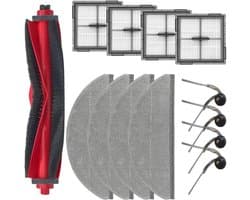 Accessoirekit voor Roborock Q10 PF+-inclusief zijborstel-wasbaar filter-dweil en reserveonderdelen.